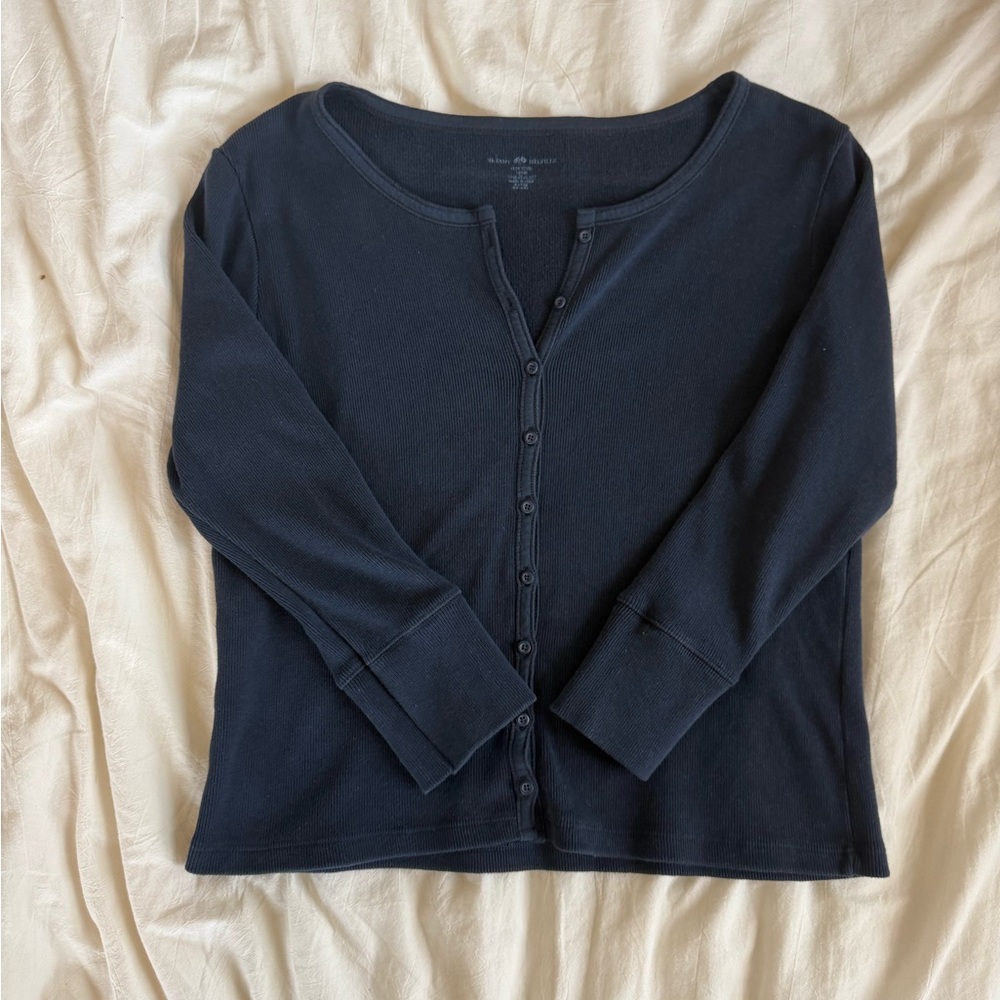 Brandy Melville Dark Blue Button-Down Shirt